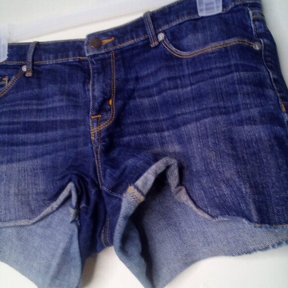 Mossimo Shorts Women 10 Mid Rise Midi Denim Blue - Picture 4 of 14